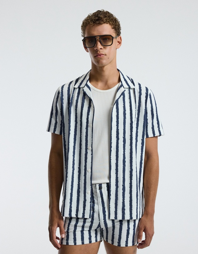 Calibre - Ink Stripe Shirt White Navy