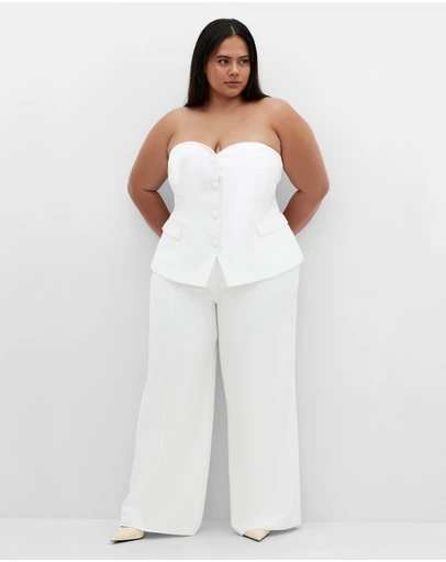 City Chic - Plus size Cora Corset - ivory