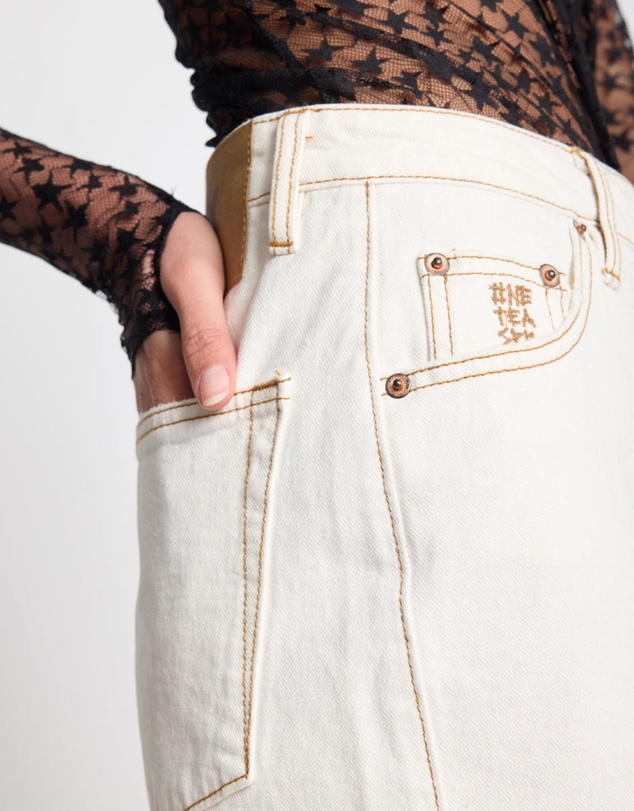 ONE TEASPOON - Rustlers High Waist Denim Shorts - White Beauty