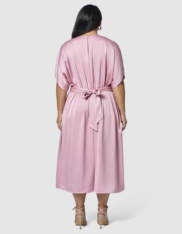 Pink Dusk by Curve Project - Lust Unleashed Satin Midi Dress