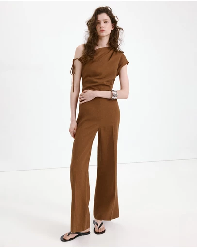 M.N.G - Asymmetric Linen Lyocell Jumpsuit