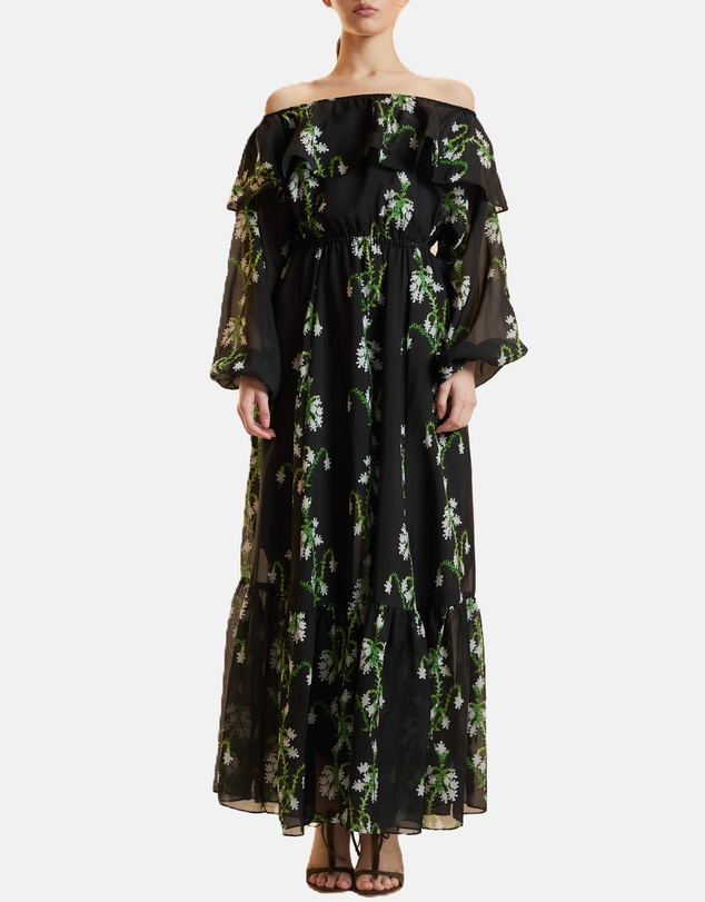 Cynthia Rowley - Off Shoulder Silk Maxi Dress