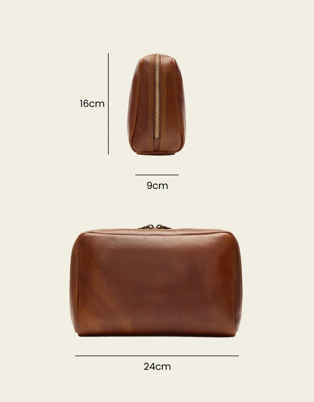 Republic of Florence - Primo Matt Brown Toiletry Bag