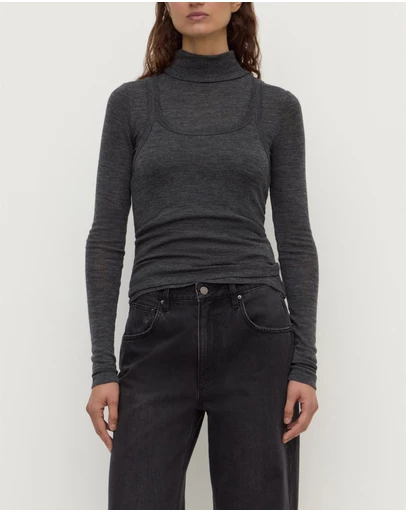 Assembly Label - Nora Merino Wool Layered Turtleneck Top