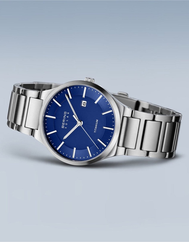 Bering - Solar 39mm Silver Titanium Watch