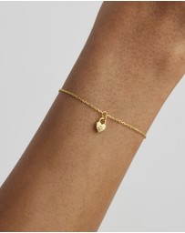 By Charlotte - Crystal Lotus Heart Padlock Bracelet