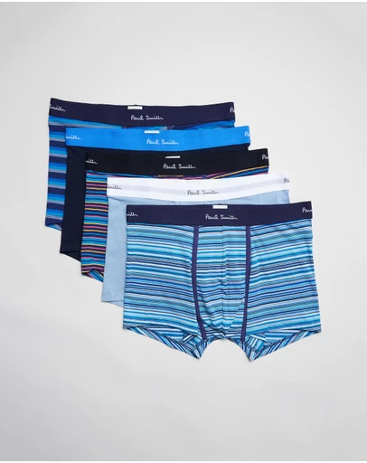Paul Smith - 5-Pack Stripe and Plain Mixed Boxer Briefs
