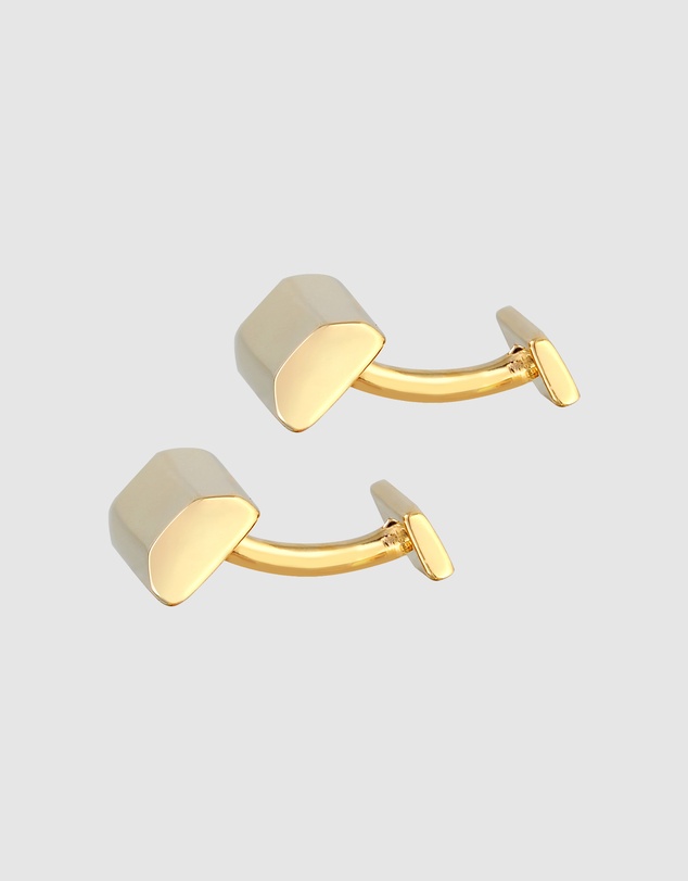 Kuzzoi - ICONIC EXCLUSIVE - Cufflinks Men Rectangle Bar Elegant in 375 Yellow Gold