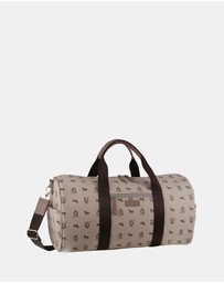 Pierre Cardin - Pierre Cardin Canvas Print/Leather Trim Art Design Duffle Bag