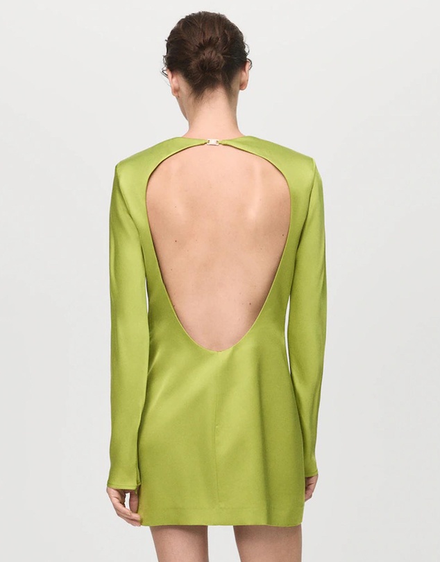 M.N.G - Open-Back Satin-Effect Dress
