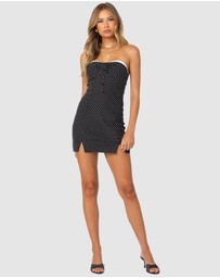 EDIKTED - Polka Girl Button Front Mini Dress