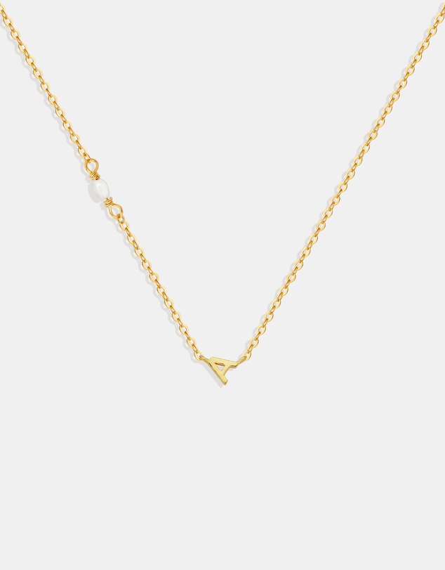 SAINT VALENTINE - Pearl Letter Necklace - Gold