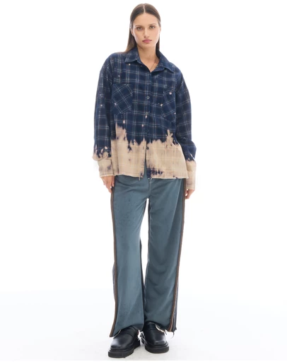 THE TALES - Bleached Check Cord Shirt