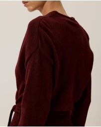 Tussah - Ella Knitted Wrap Front Long Sleeve Midi Dress