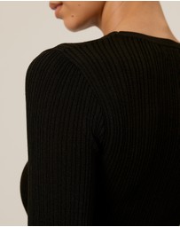 Tussah - Ribbed Crew Neck Long Sleeve Top