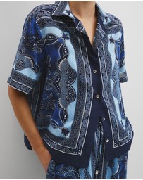 Country Road - Scarf Print Short Sleeve Shirt