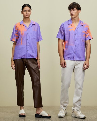 Classic Camp Collar SS Shirt With Boxy Fit - Unisex