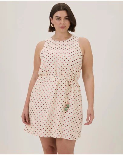 Atmos&Here Curvy - Chloe Mini Dress With Tie At Waist