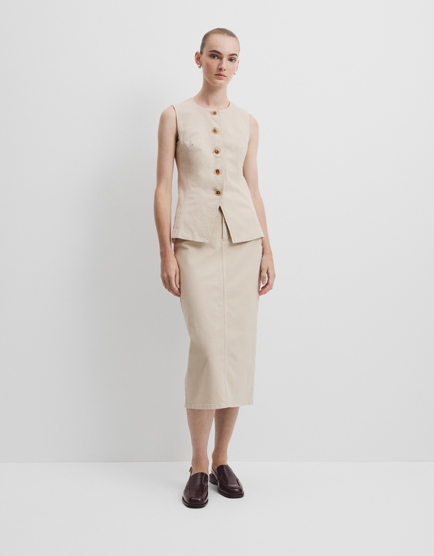 Country Road - Recycled Cotton Denim Midi Skirt
