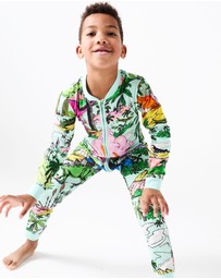 Kip&Co - Jurassic Kids Organic Cotton Pyjama Onesie - Kids-Teens