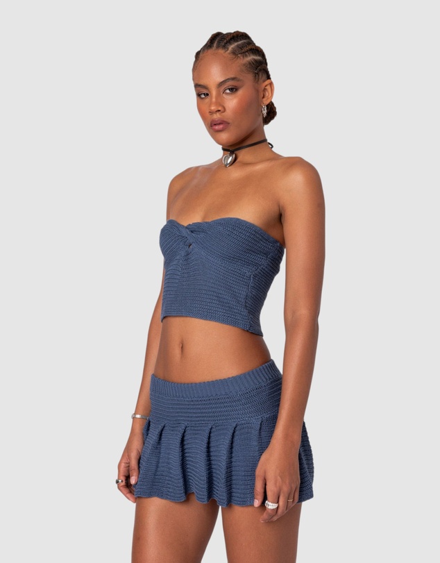 EDIKTED - Kiera Twist Front Knit Tube Top