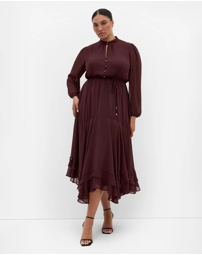 City Chic - Yasmine Long Sleeve Maxi Dress