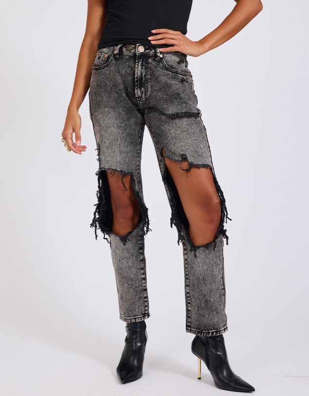 ONE TEASPOON - Rodeo Grey High Waist Awesome Baggies Denim Jeans