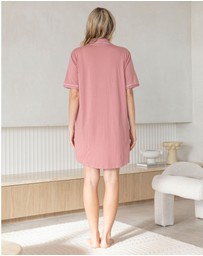 Angel Maternity - Mama Hospital Nightie With Baby Pouch in Rose Pink