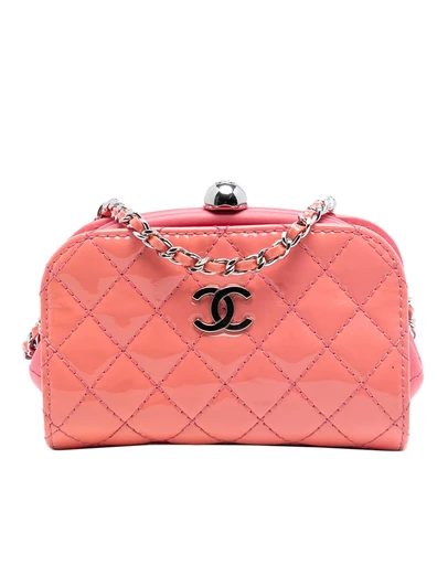 Pre-Loved by Azura Reborn - Pre-Loved CC Quilted Patent Frame Clutch with Chain