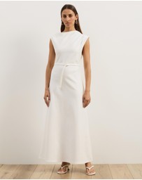 Atmos&Here - Luna Slash Neck Midi Ponte Dress