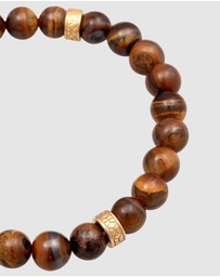 Kuzzoi - ICONIC EXCLUSIVE - Bracelet Tiger Eye vintage in 925 Sterling Silver Gold Plated