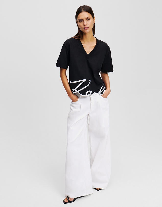 Karl Lagerfeld - Karl Signature V-Neck T-Shirt