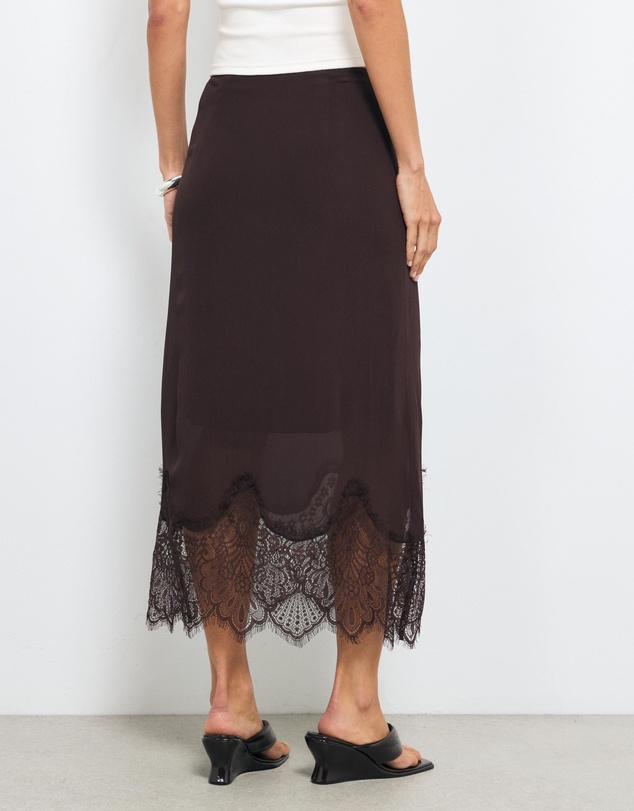 AERE - Alina Lace Trim Slip Skirt