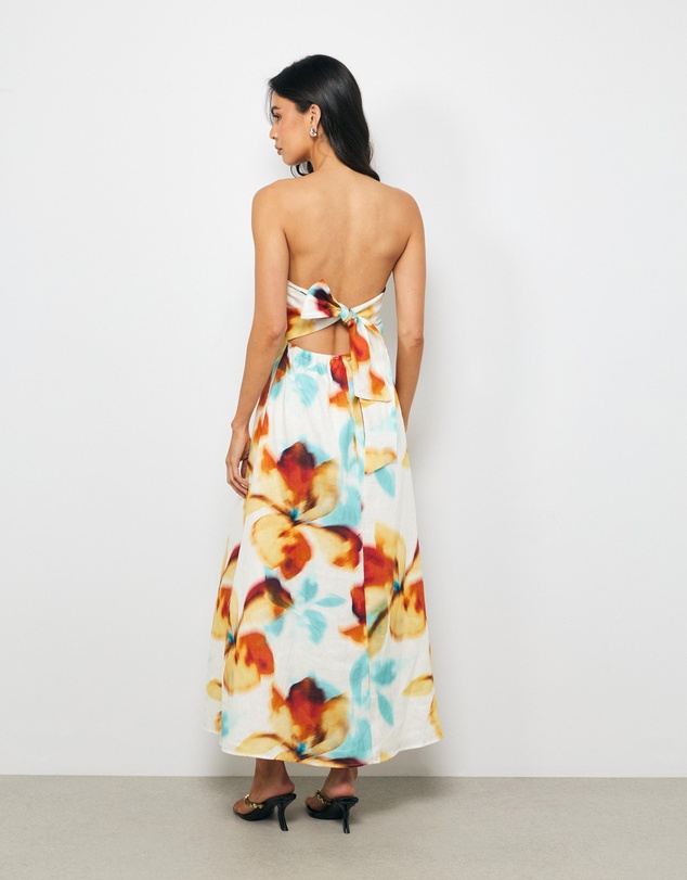 AERE - Emia Linen Strapless Maxi Dress