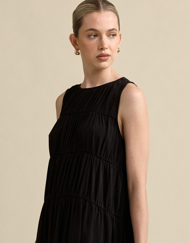 MVN - Rouched Maxi Shift Dress