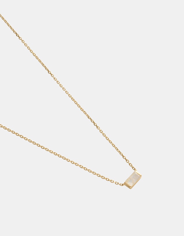 Kirstin Ash - Baguette Birthstone Necklace June Moonstone