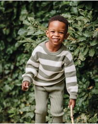 Kynd Baby - Knit Stripe Jumper in Olive Stripe