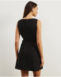 Atmos&Here - Diana Linen Blend Wrap Mini Dress