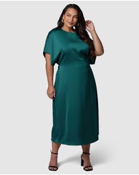 Pink Dusk by Curve Project - Lust Unleashed Satin Midi Dress