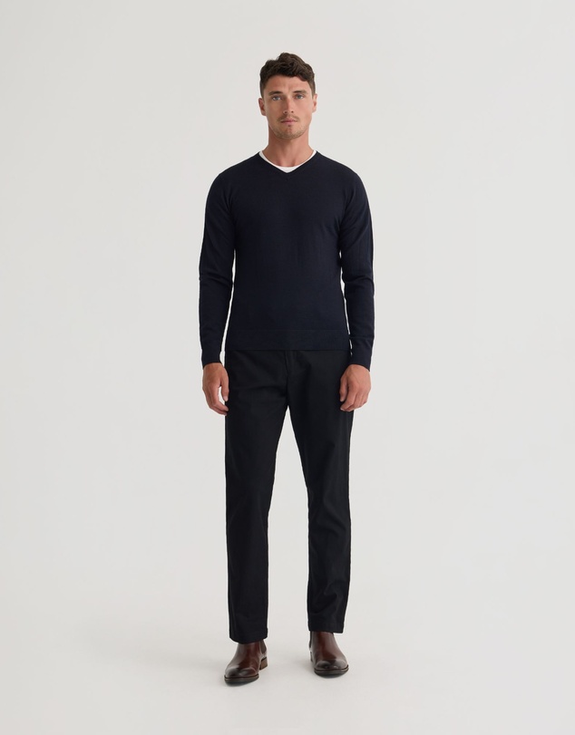 Oxford - Basic V-Neck Pure Wool Pullover