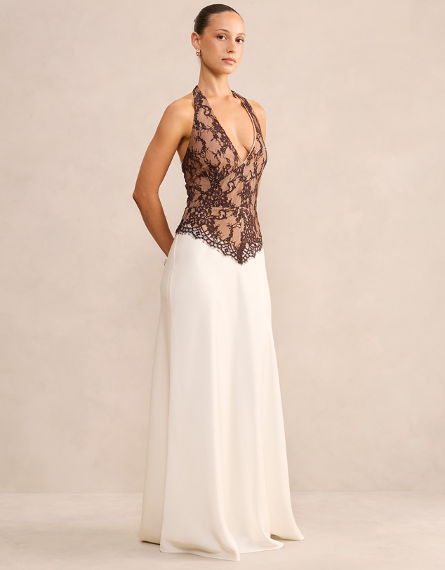Forever New Petite - Mandi Petite Lace Halter Neck Dress