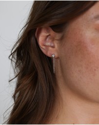 Pastiche - Silver Amber Earrings