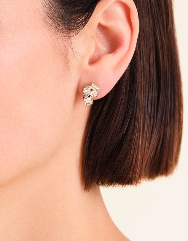Rosefield - Playful Diamonds Cluster Gold-Tone Stud Earrings