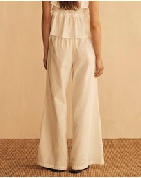 AUR OCEA - Bianca Gathered Wide Leg Pants