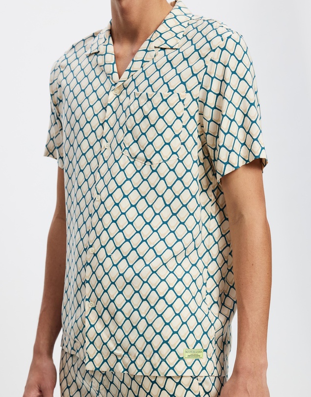Scotch & Soda - Regular Fit Short Sleeve AOP Viscose Shirt
