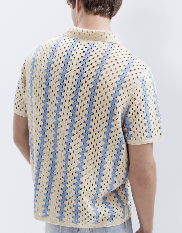 UNISON - Stripe Crochet Button Thru