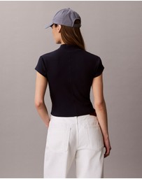 Calvin Klein Jeans - Monologo Patch Rib Zip Top