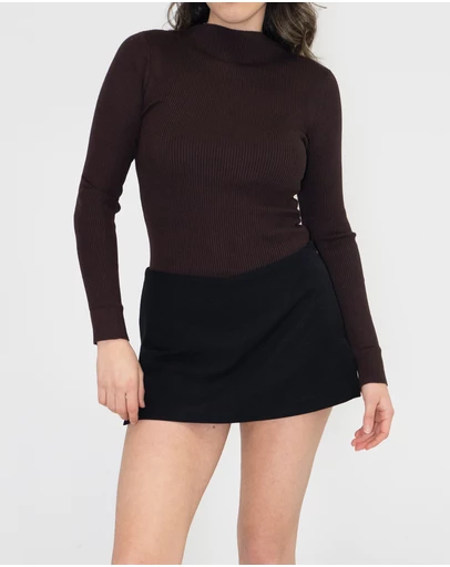 Lydan The Label - Mock Neck Long Sleeve Knit