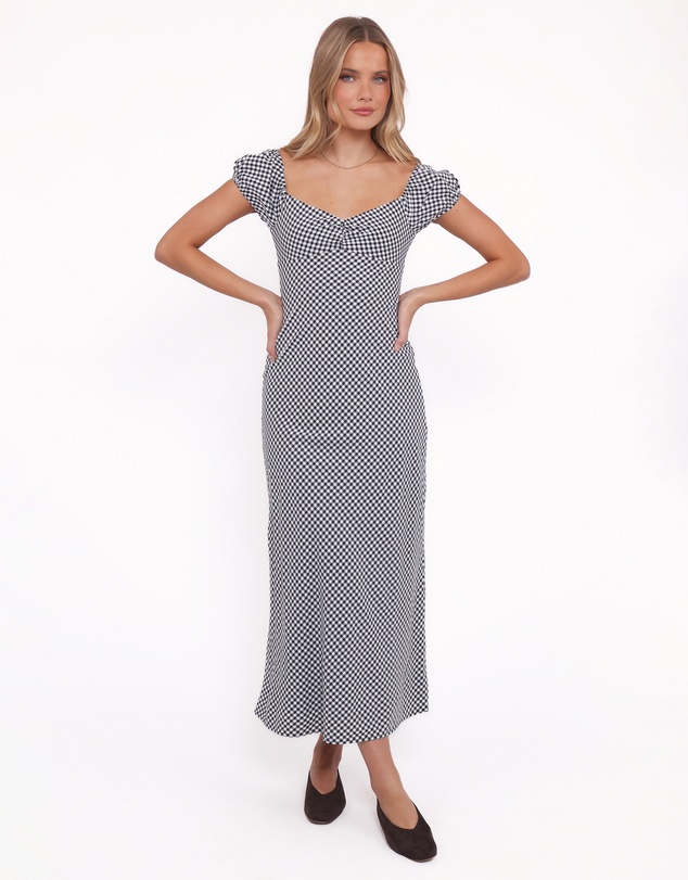 Petal & Pup - Miriam Midi Dress - Black Gingham