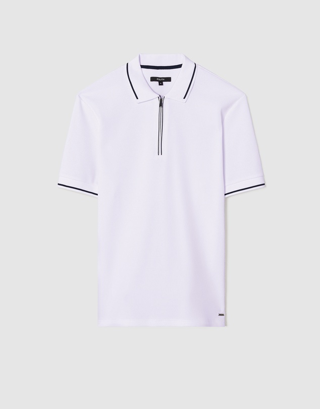 Politix - Morgan Textured Zip-up Polo